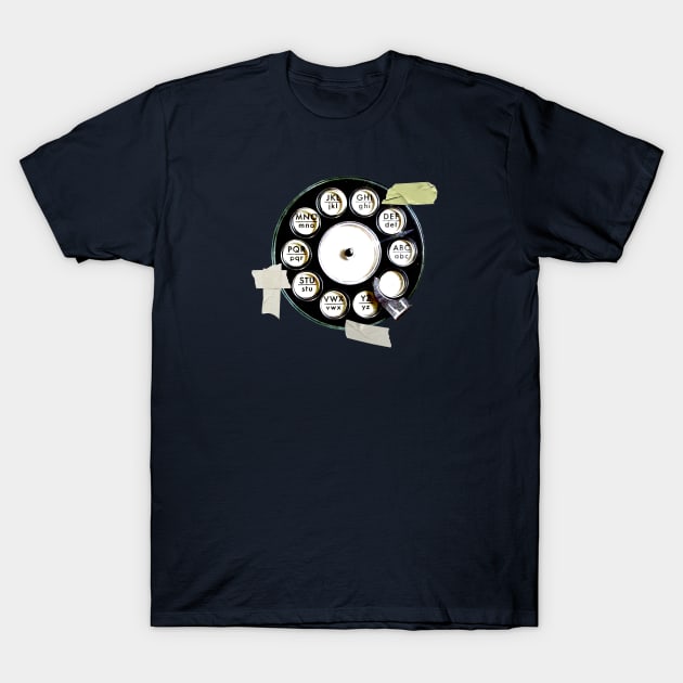 Dial Phone, Masking Tape, Retro Phone T-Shirt by badlydrawnbabe